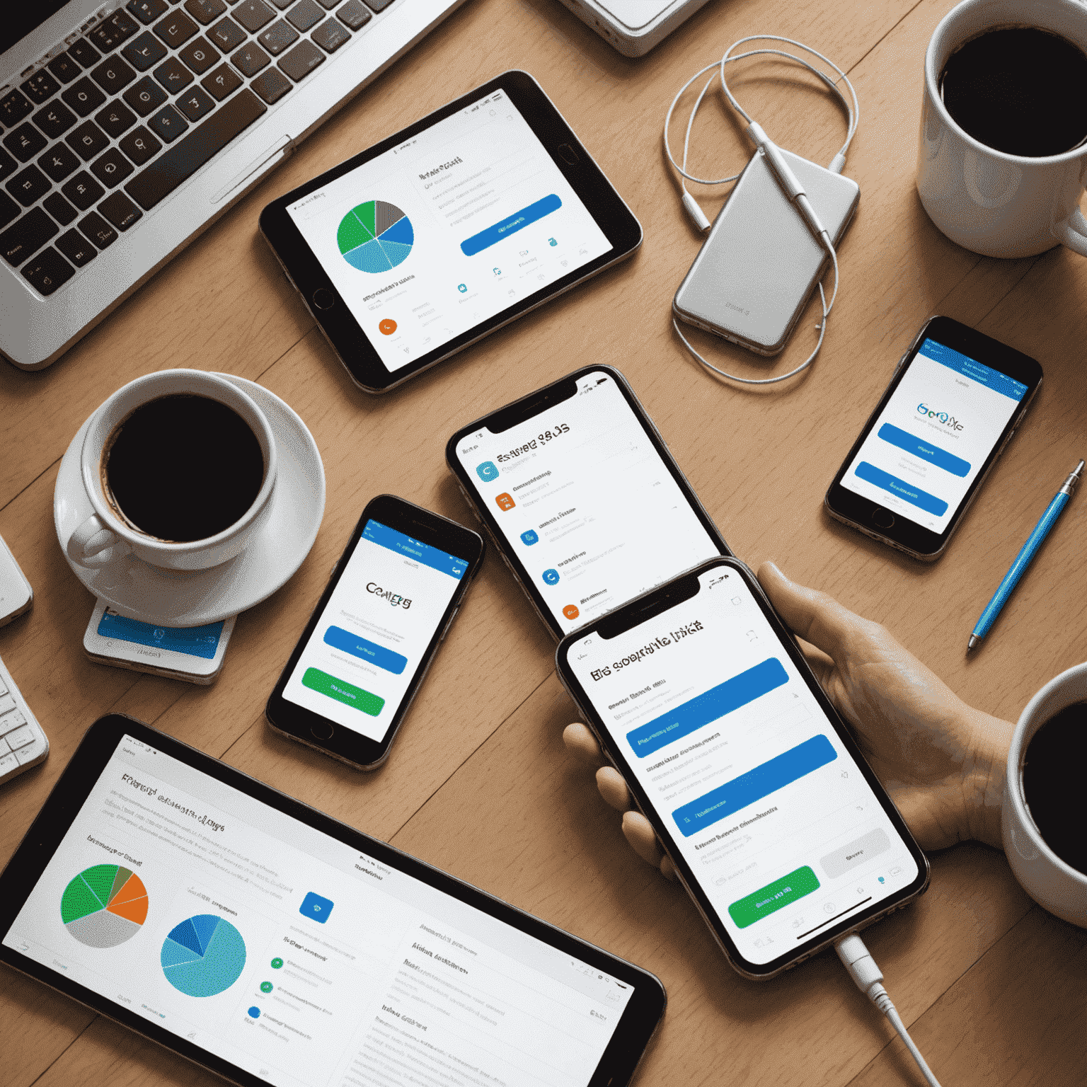 Various mobile devices displaying the same app, representing comprehensive testing across platforms